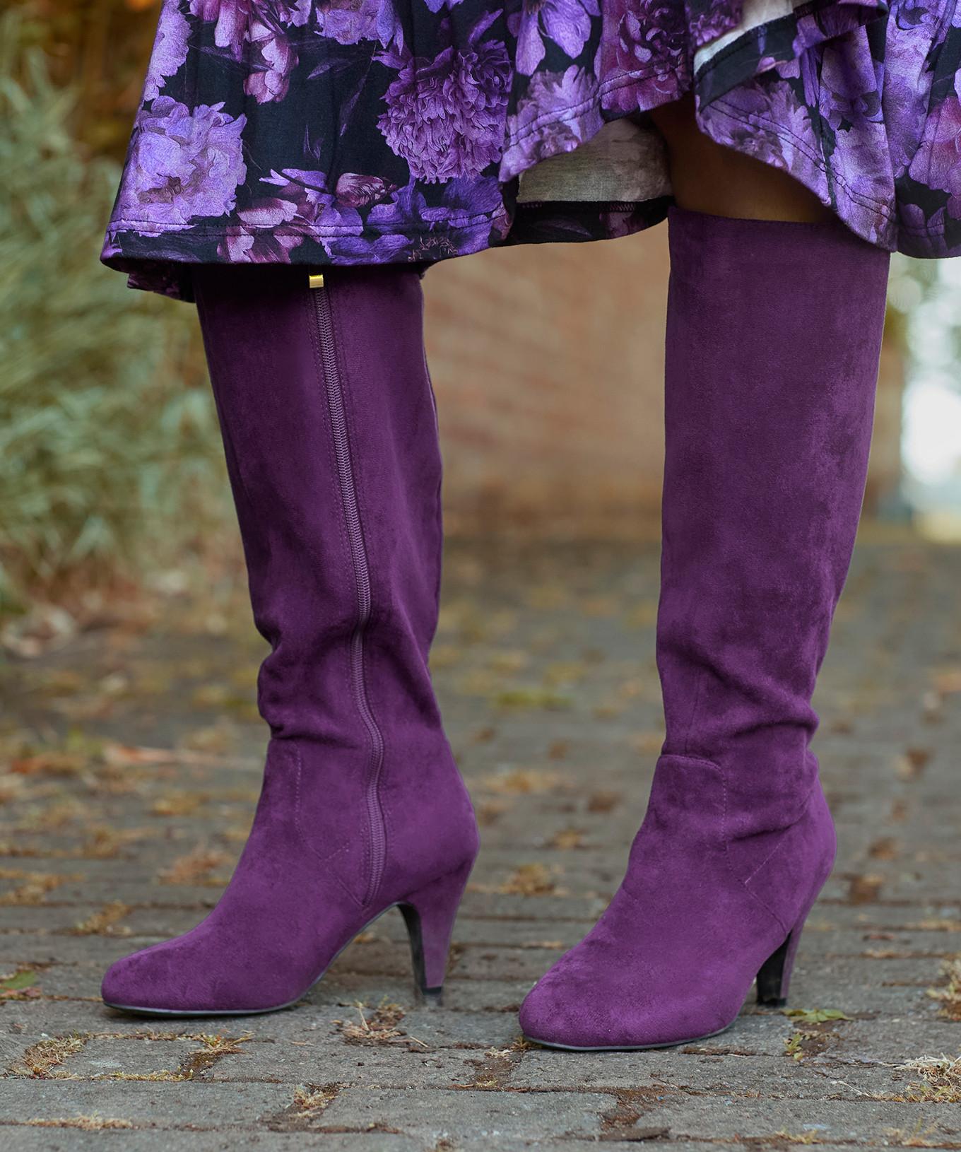 Joe Browns  Bottes hautes violet foncé avec détails froncés 