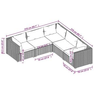 VidaXL set salotto da giardino Polirattan  