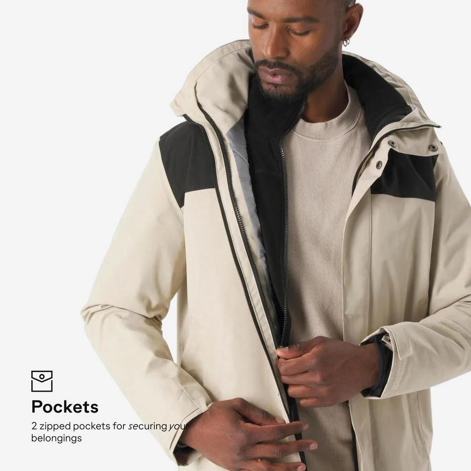 QUECHUA Travel 100 Veste d'hiver imperméable 3 en 1  