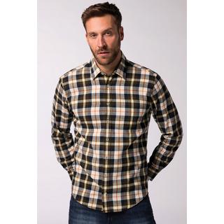 JP1880  Chemise en flanelle à carreaux, manches longues et col Kent, coupe Modern Fit - jusqu'au 8&nbsp;XL 