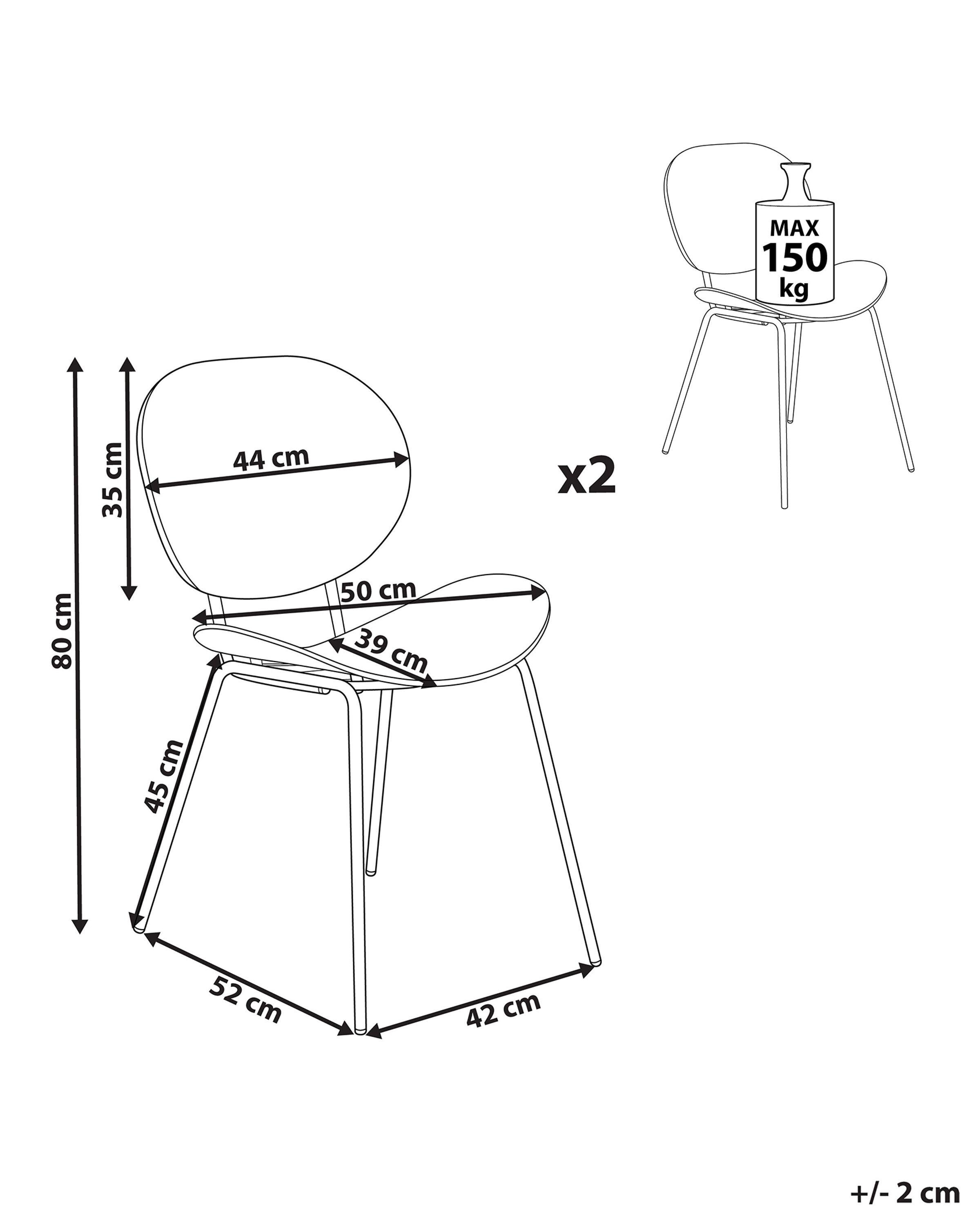 Beliani Lot de 2 chaises en Polypropylène Scandinave SHONTO  