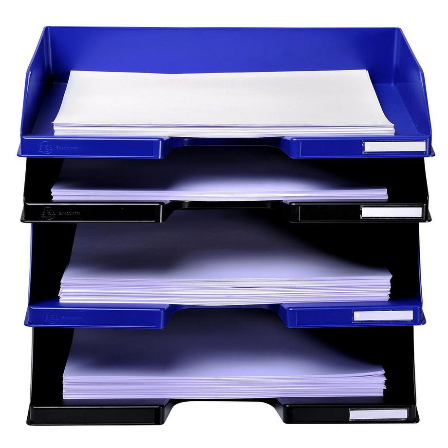 Exacompta Corbeille à courrier Combo maxi à l'italienne Ecoblack - x 4  