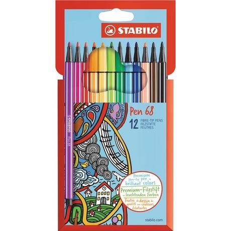 STABILO STABILO Fasermaler Pen 68 1mm 6812-7 12 Stück, farbig ass.  