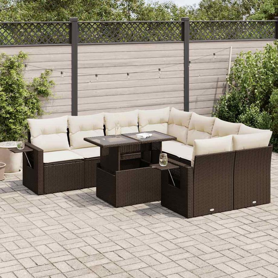 VidaXL set di divani da giardino Polirattan  