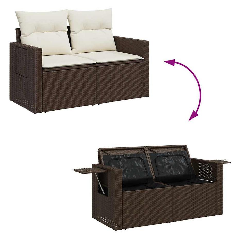 VidaXL set di divani da giardino Polirattan  