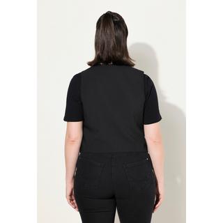 Ulla Popken Gilet de costume Encolure en V Poches fantaisie Doublure intégrale  