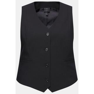 Ulla Popken Gilet de costume Encolure en V Poches fantaisie Doublure intégrale  