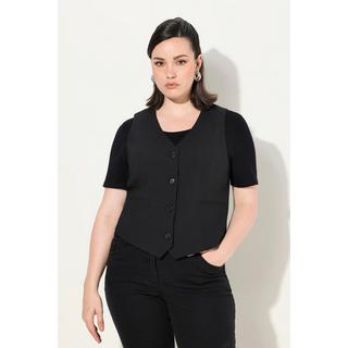 Ulla Popken Gilet de costume Encolure en V Poches fantaisie Doublure intégrale  