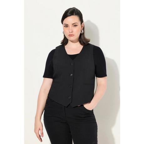 Ulla Popken Gilet de costume Encolure en V Poches fantaisie Doublure intégrale  