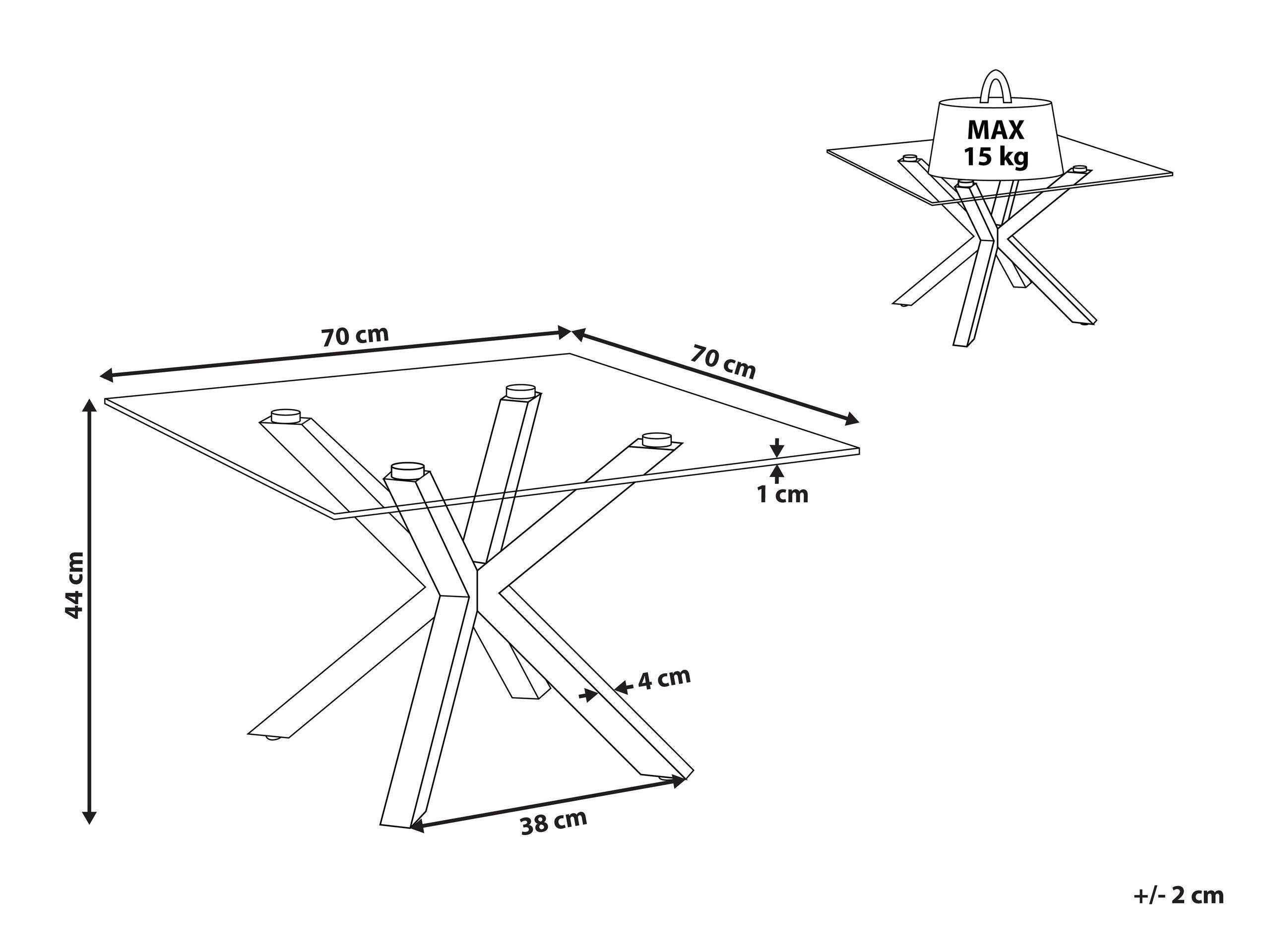 Beliani Couchtisch aus Sicherheitsglas Modern STARLIGHT  