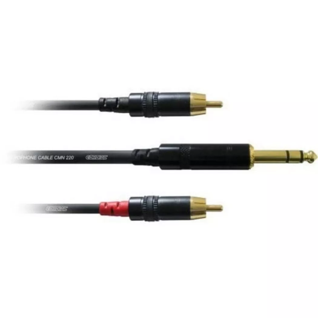 Cordial CFY 3 VCC Audio Y adapter 1x 6.35 mm Jack to 2x RCA 3.00 m...
