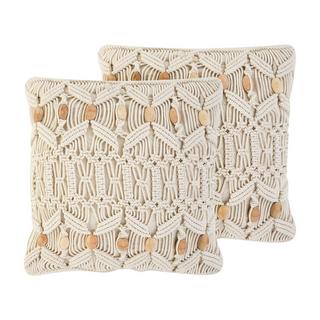 Beliani Lot de 2 coussins en Coton Boho NICAEA  