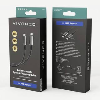 VIVANCO  240W USB 4 Longlife Sync & Charging Kabel, USB-Type-C 