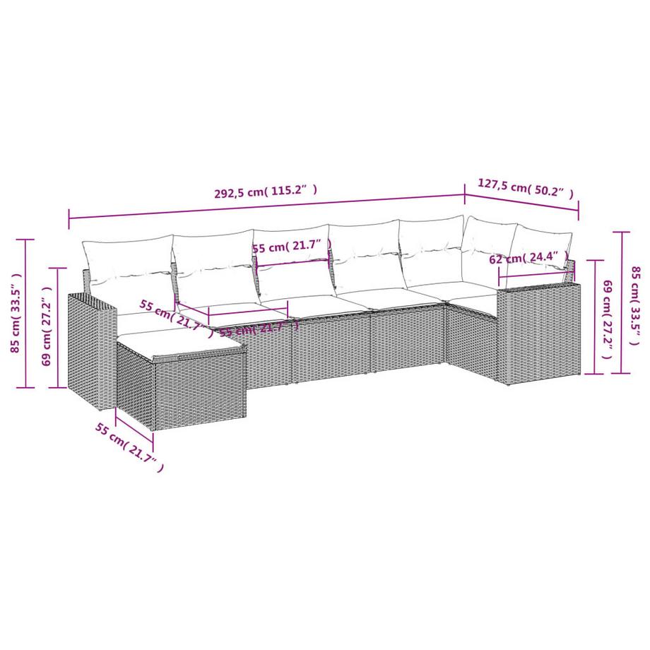 VidaXL Garten sofagarnitur poly-rattan  