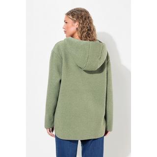 Ulla Popken  Pullover in teddy con cappuccio e maniche lunghe 