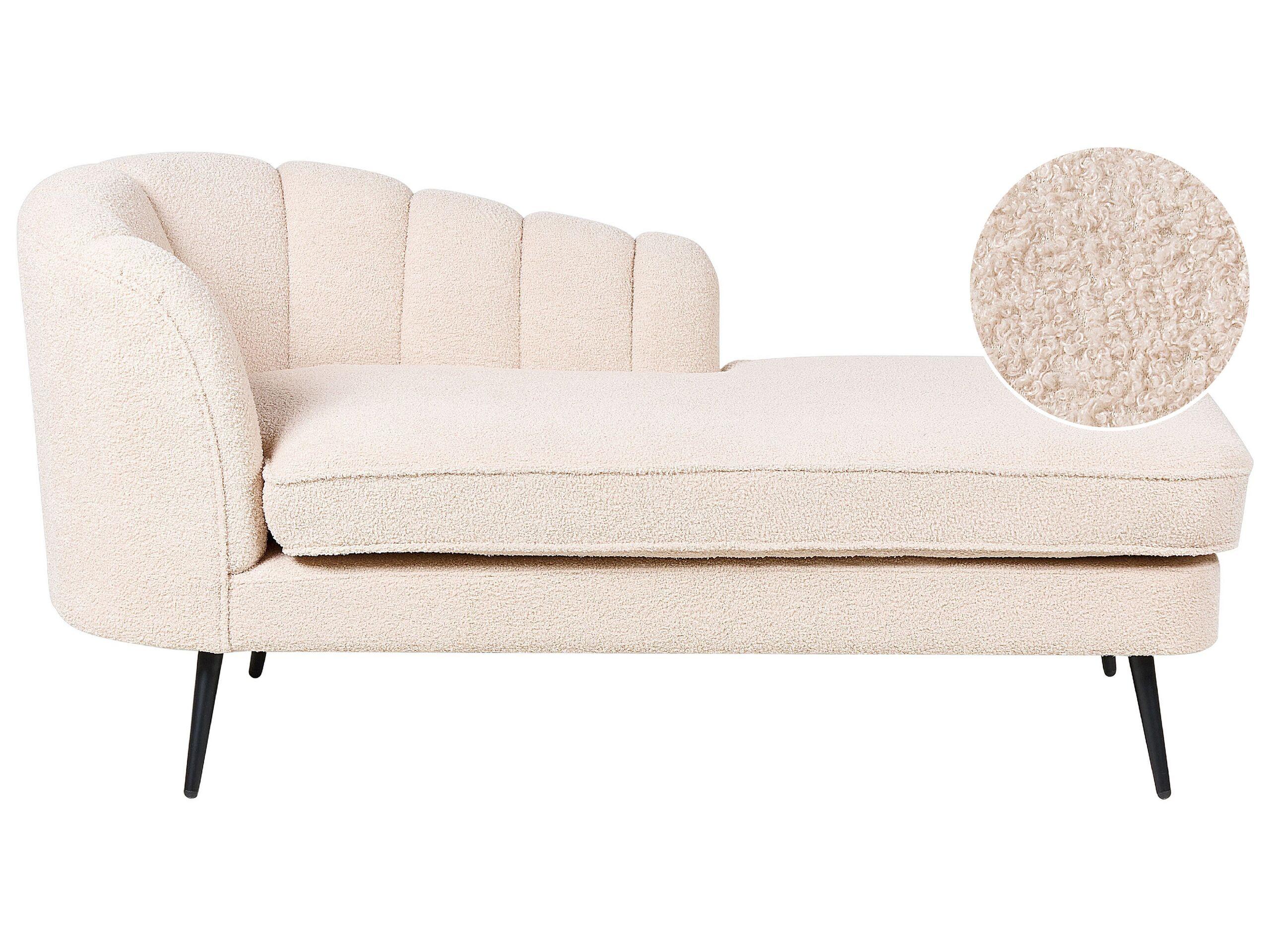 Beliani Chaise longue versione sinistra en Bouclé Glamour ALLIER  