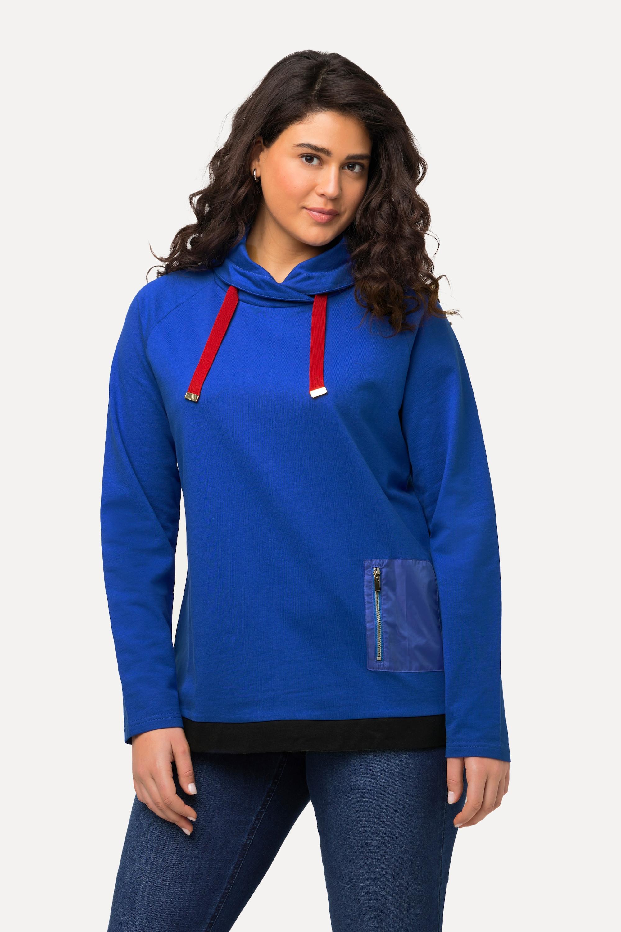 Ulla Popken  Sweatshirt, Nylon-Zipptasche, Stehkragen, Langarm 