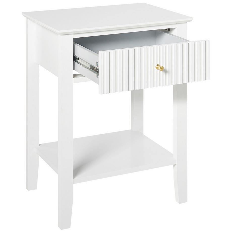 Beliani Table de nuit à 1 tiroir en MDF Minimaliste ASSISI  