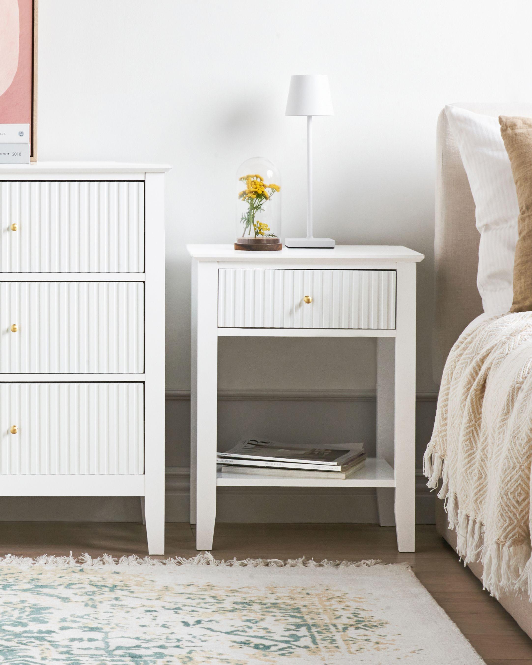 Beliani Comodino 1 cassetto en Fibra a media densità (MDF) Retrò ASSISI  