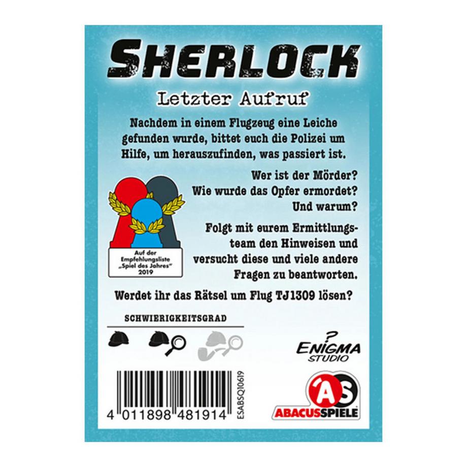 Abacus  Spiele Sherlock - Letzter Aufruf 