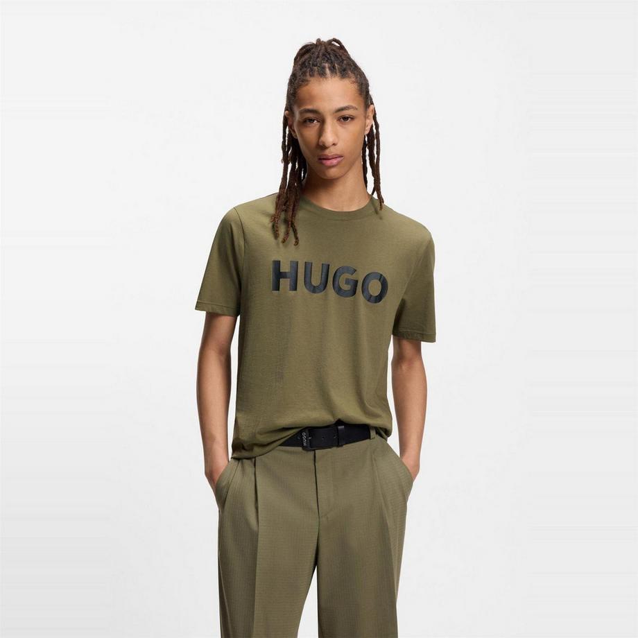 HUGO T-Shirt Dulivio avec Logo Contrasté  