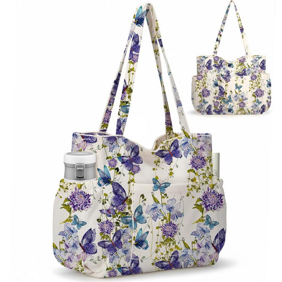 Einkaufstasche mit vielen Taschen, Multifunktionstasche für Shopping, Arbeit, Uni