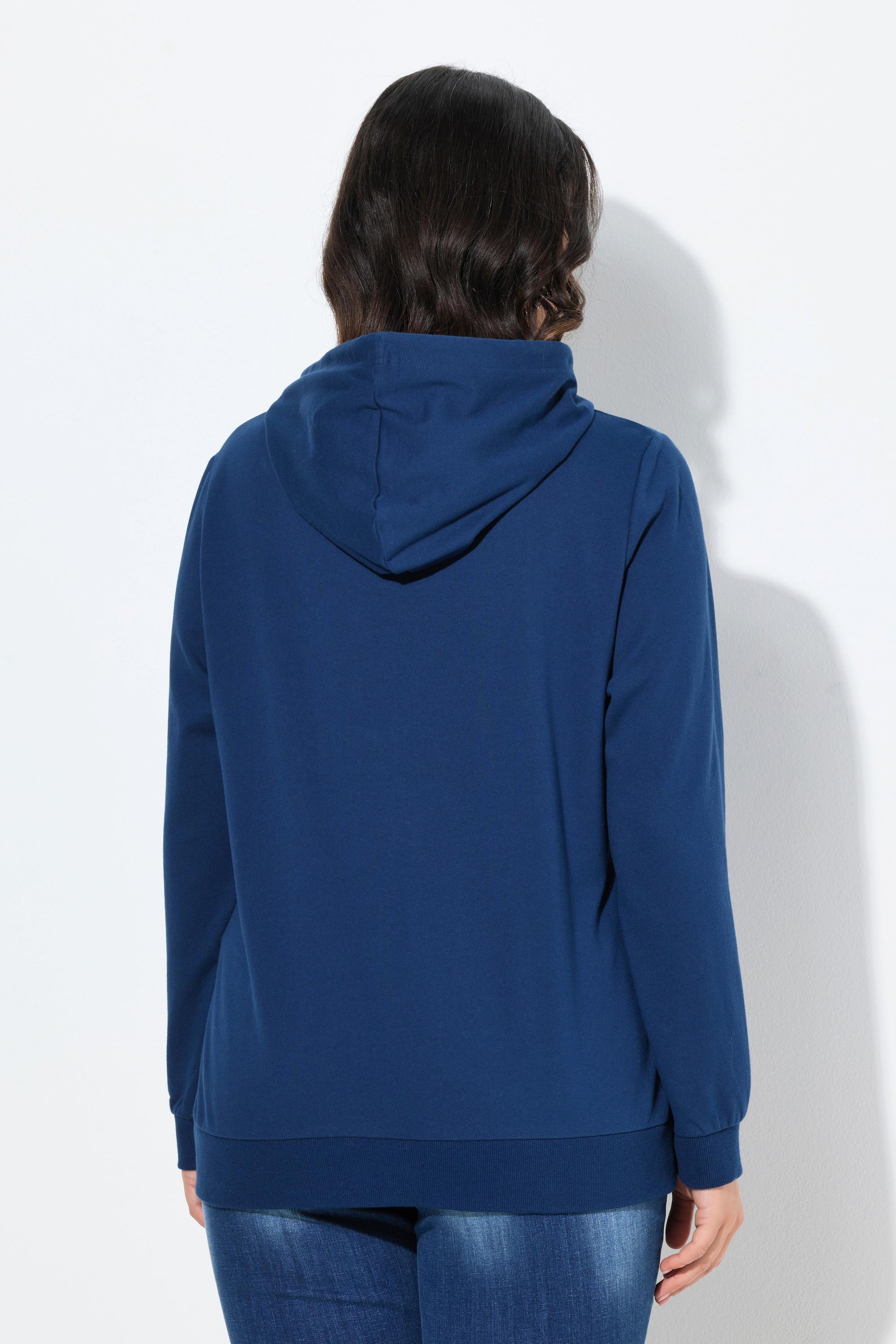 Ulla Popken Sweat-shirt à capuche Application Florale Manches Longues  