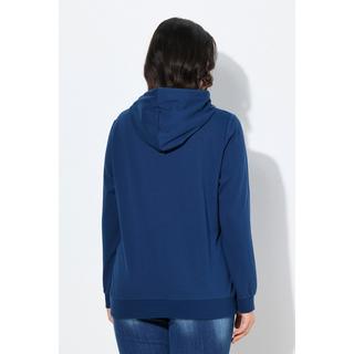 Ulla Popken Sweat-shirt à capuche Application Florale Manches Longues  