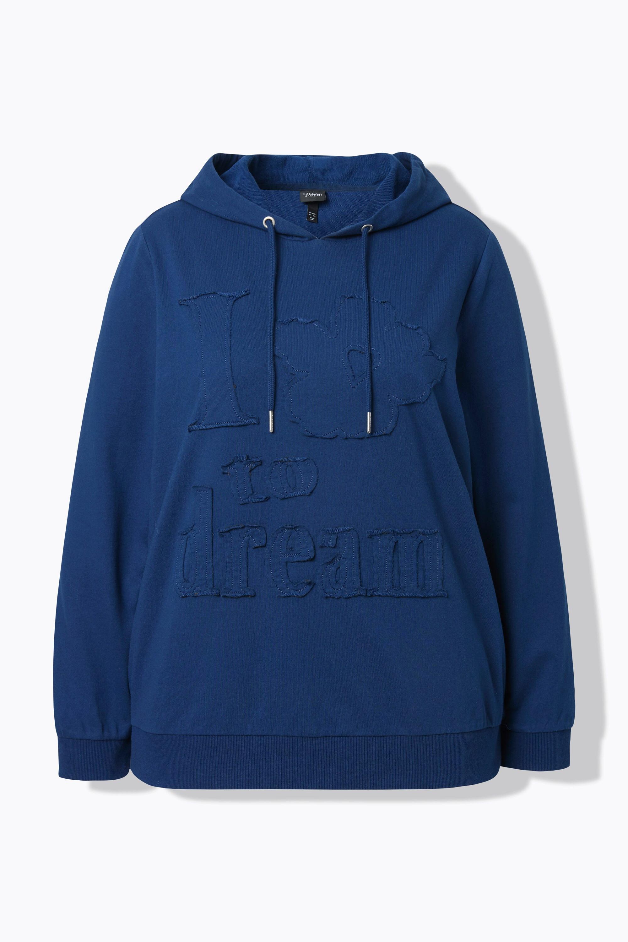 Ulla Popken Sweat-shirt à capuche Application Florale Manches Longues  