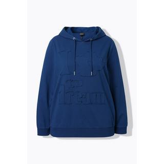 Ulla Popken Sweat-shirt à capuche Application Florale Manches Longues  