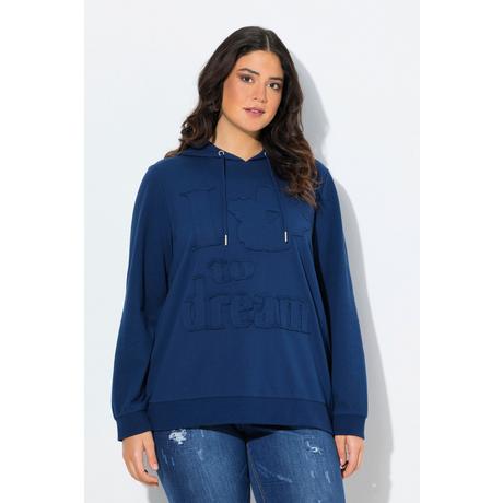 Ulla Popken Sweat-shirt à capuche Application Florale Manches Longues  