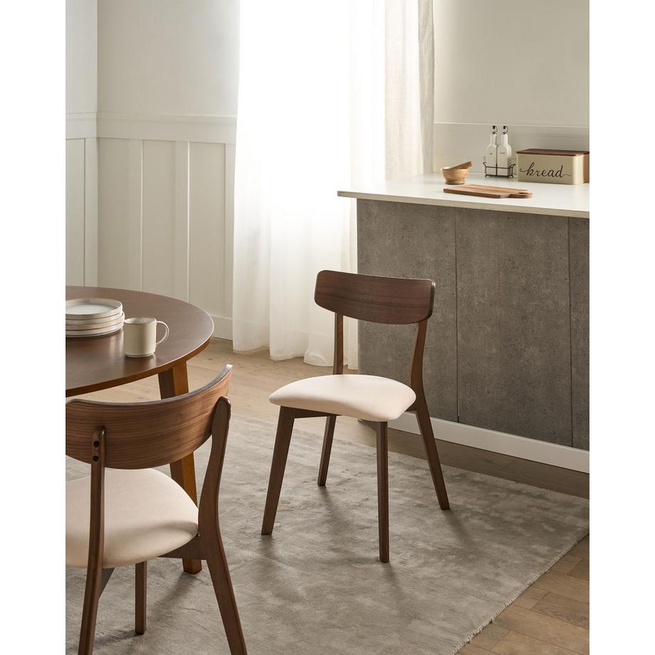 Beliani Lot de 2 chaises de salle à manger en Bois d'hévéa  HOPE  