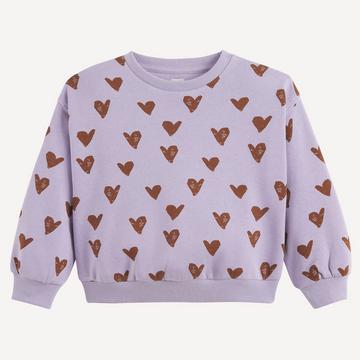 Sweatshirt mit Herzchen-Print aus Molton
