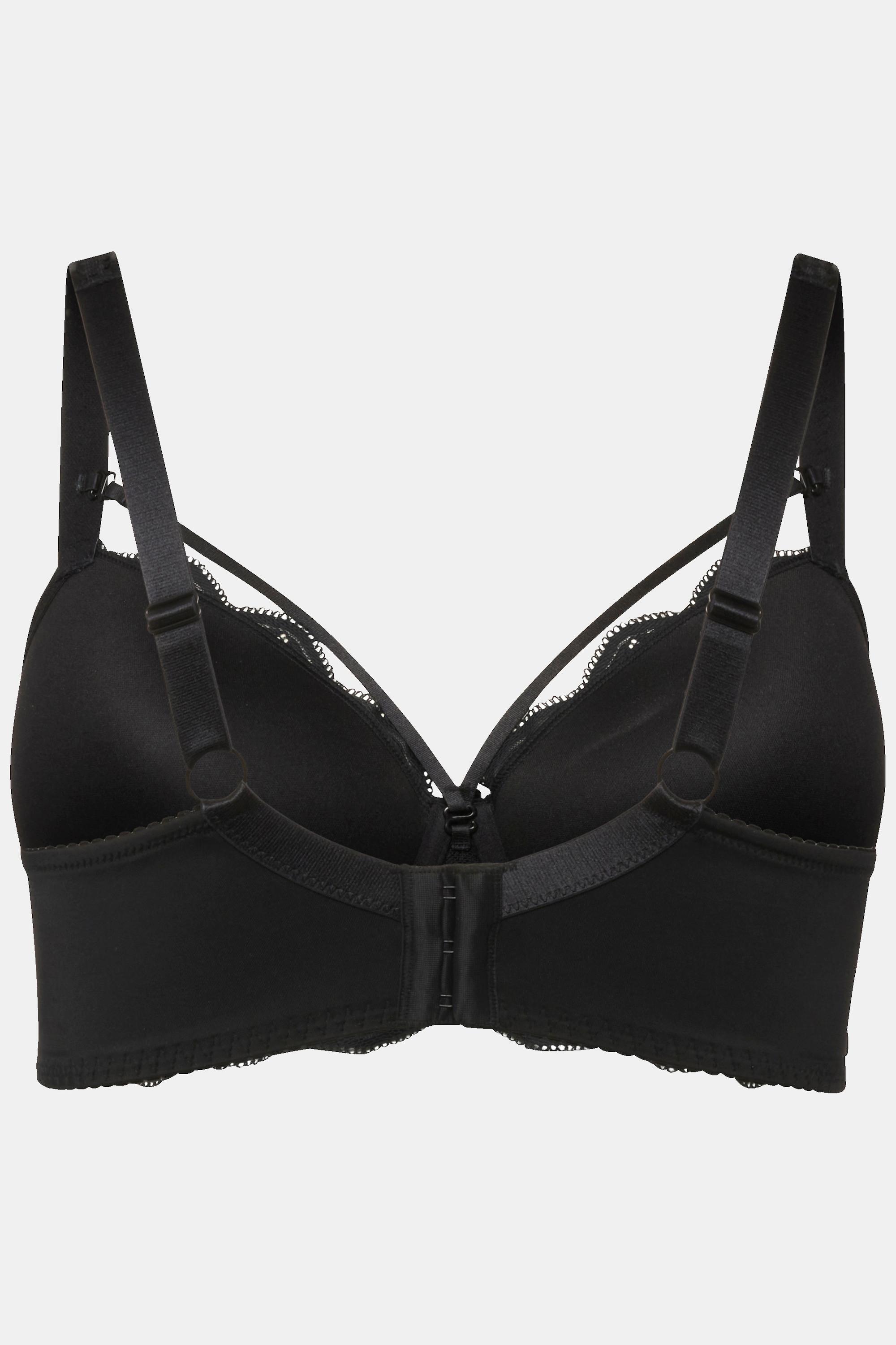 Ulla Popken  Reggiseno con ferretto, coppe morbide, pizzo, laccetti e coppa B-F 