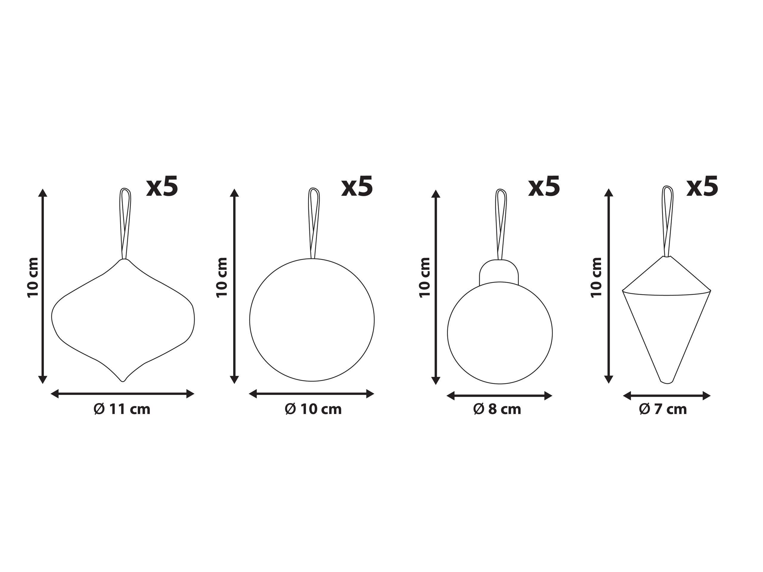 Beliani Weihnachtsbaumschmuck 20er Set aus Papier Klassisch JOLSTRA  