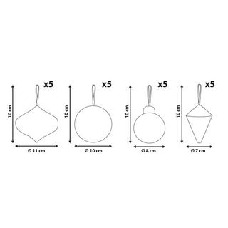 Beliani Weihnachtsbaumschmuck 20er Set aus Papier Klassisch JOLSTRA  