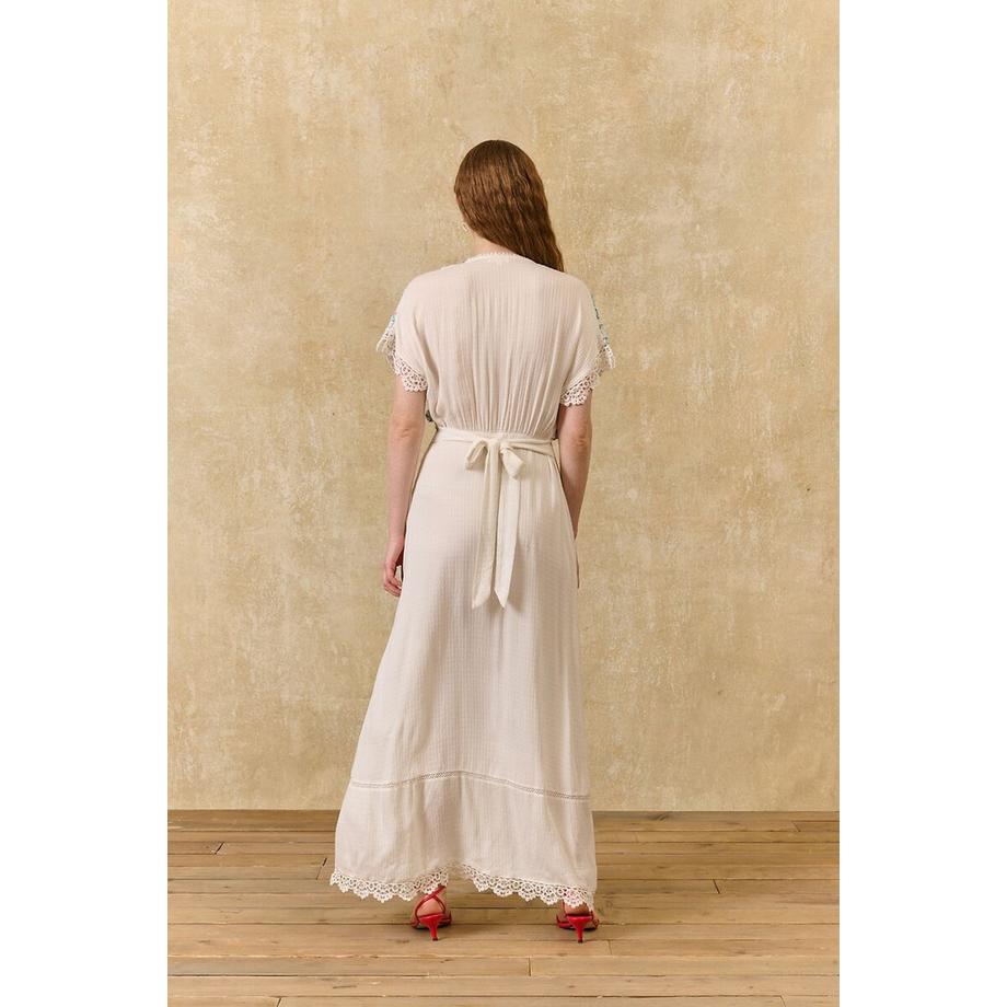Louise-Misha Langes besticktes Kleid BEJOLIE mit V-Ausschnitt  