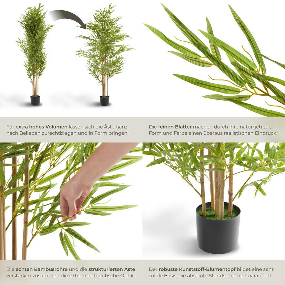 Tectake Albero di bambù artificiale Bambosa Varie misure  