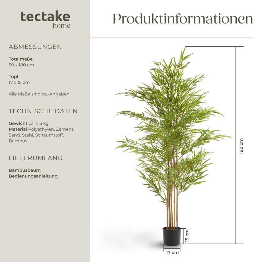 Tectake Albero di bambù artificiale Bambosa Varie misure  