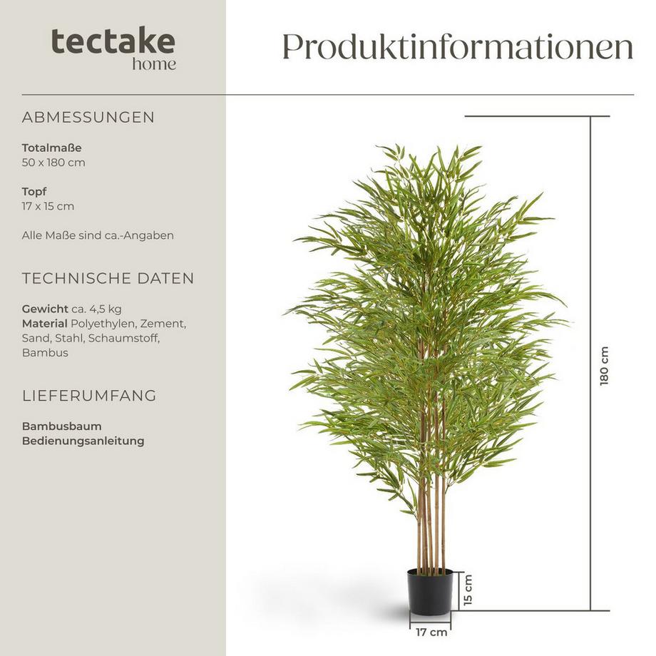 Tectake Albero di bambù artificiale Bambosa Varie misure  