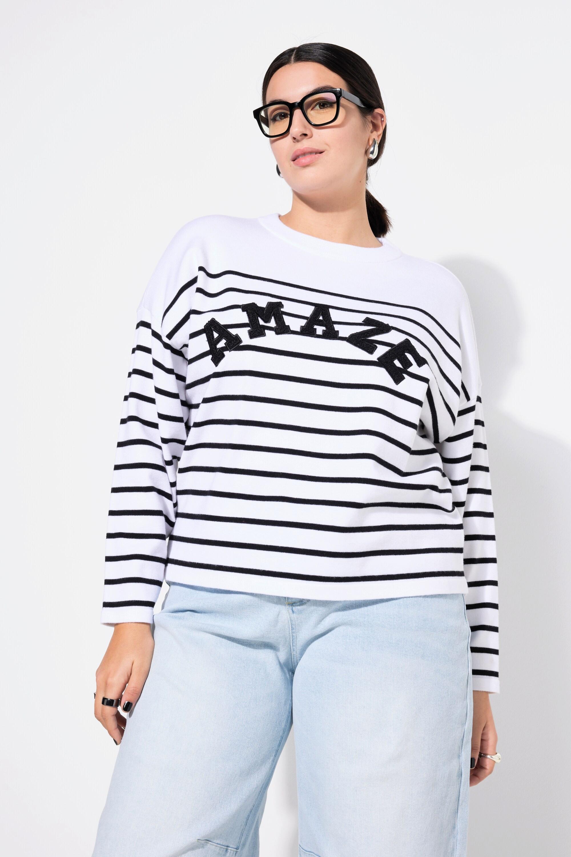 Studio Untold Pull Oversized Rayures Bretonnes Inscription  