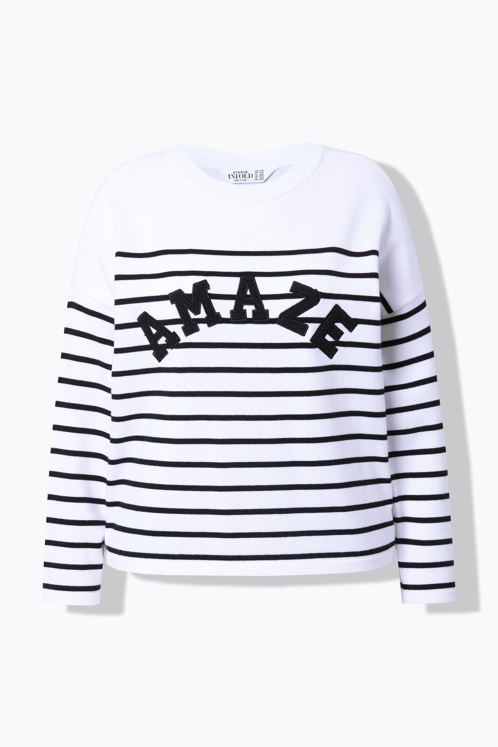 Studio Untold Pull Oversized Rayures Bretonnes Inscription  