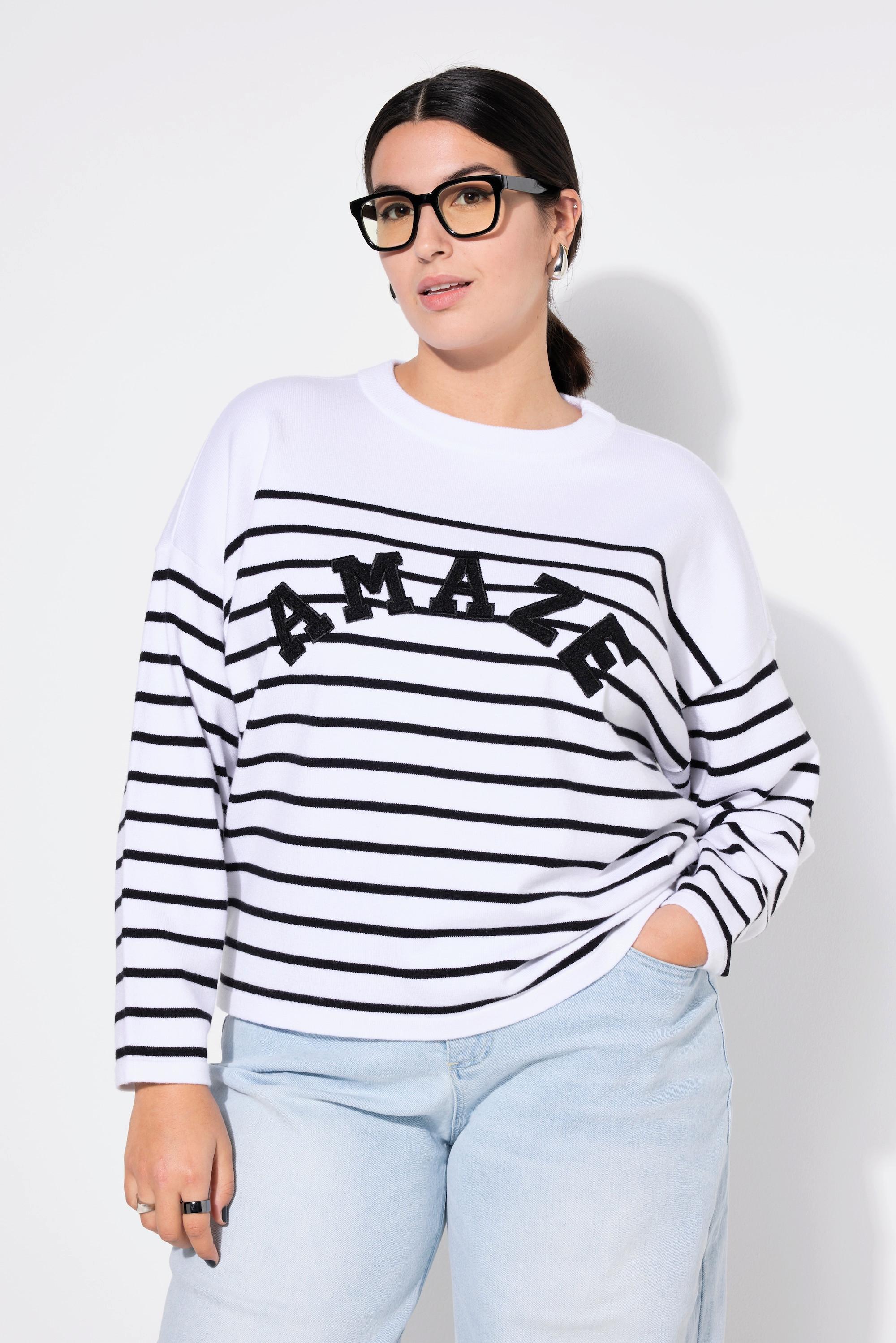 Studio Untold Pull Oversized Rayures Bretonnes Inscription  