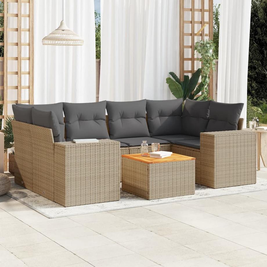 VidaXL set divano da giardino Polirattan  