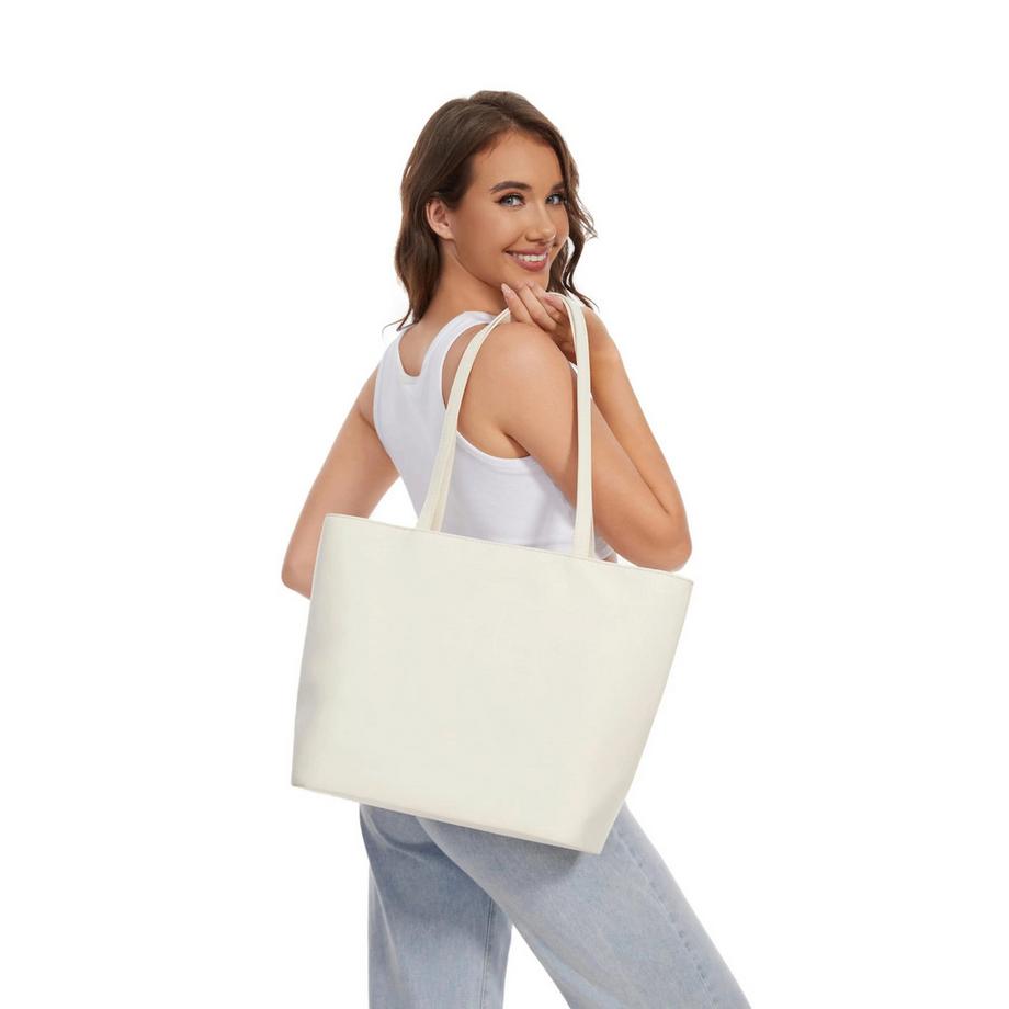 Only-bags.store Wasserdichte Einkaufstasche mit Reißverschluss Leichte Shopper Umhängetasche für Uni Arbeit  