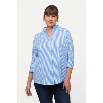 Bluse, Streifen, Kelchkragen, 3/4-Arm