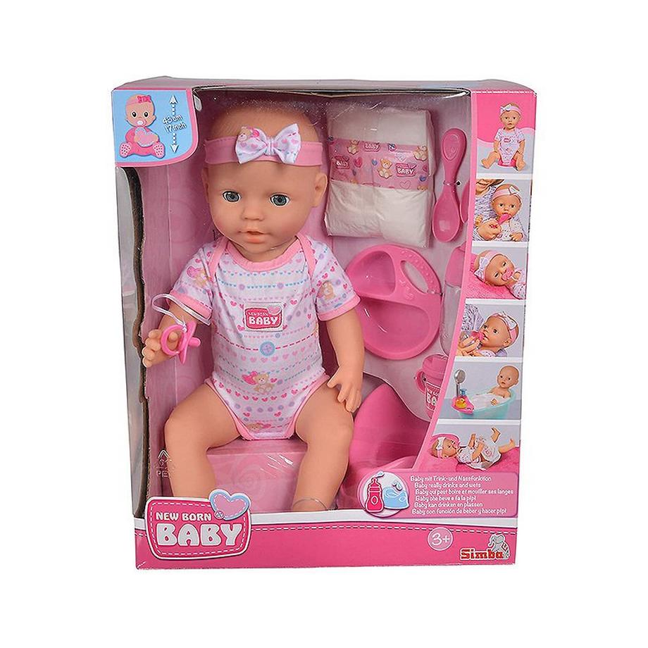 Simba  New Born Baby Babypuppe Rosa (43cm) 