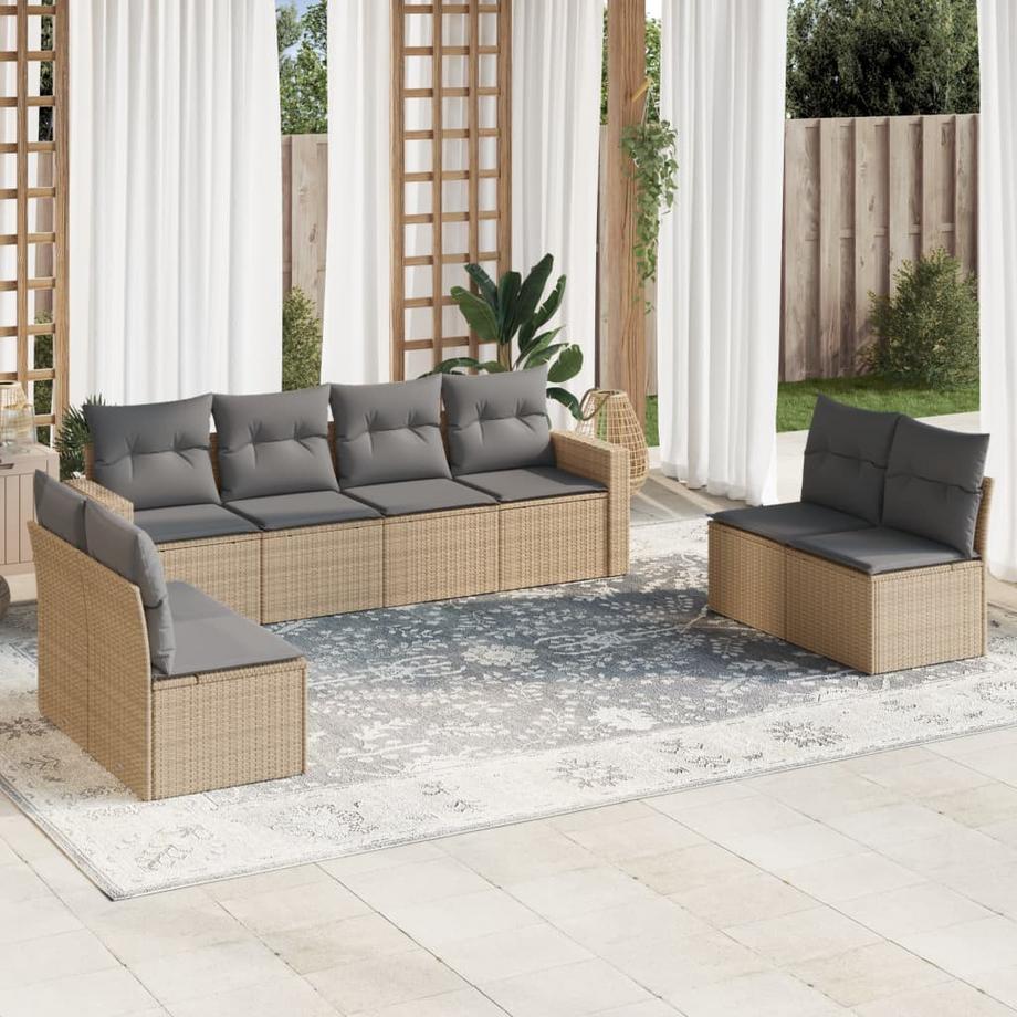VidaXL Ensemble de canapés de jardin rotin synthétique  