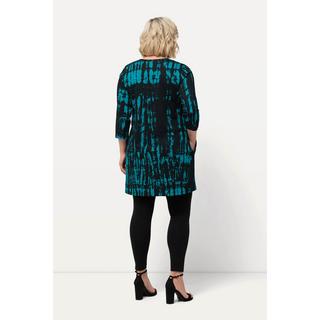 Ulla Popken  Longshirt, Batikdruck, A-Linie, V-Ausschnitt, 3/4-Arm 