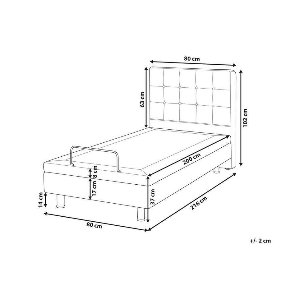 Beliani Letto regolabile en Tessuto Classico DUKE  